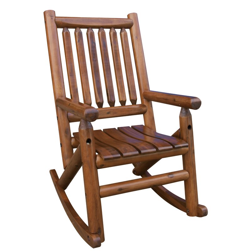 LeighCountry AmberLog Single Porch Rocking Chair